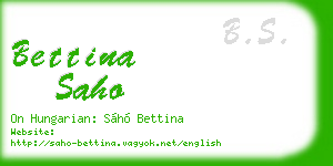 bettina saho business card