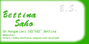 bettina saho business card